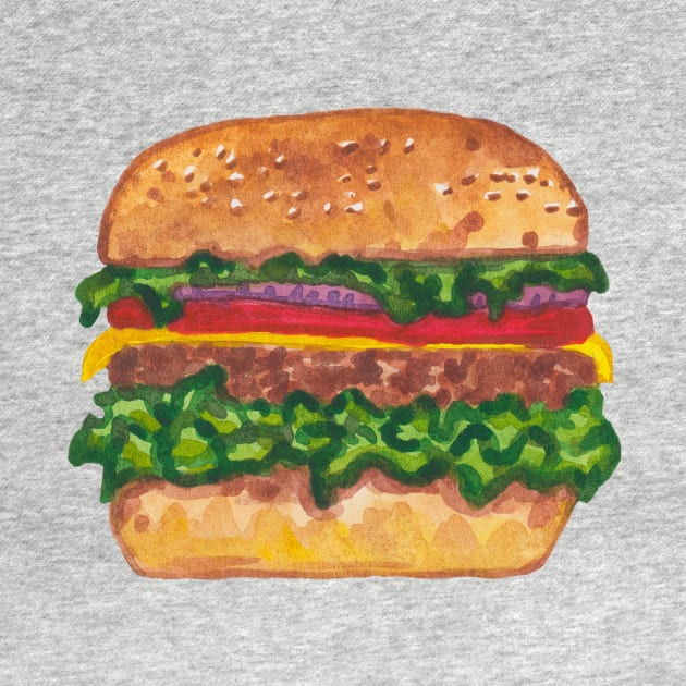 Watercolor tasty burger by deadblackpony